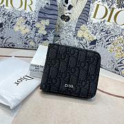 	 Bagsaaa Dior Oblique Black Leather Wallet - 11 x 9cm - 1