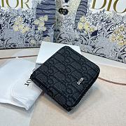 	 Bagsaaa Dior Oblique Black Leather Wallet - 11 x 9cm - 5