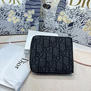 	 Bagsaaa Dior Oblique Black Leather Wallet - 11 x 9cm - 2