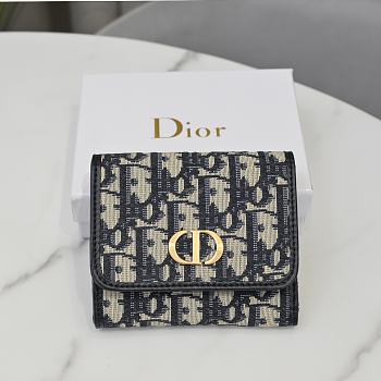 Bagsaaa Dior 30 Montaigne Lotus Wallet Black - 11*10*2cm