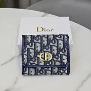 	 Bagsaaa Dior 30 Montaigne Lotus Wallet Blue - 11*10*2cm - 1