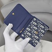 	 Bagsaaa Dior 30 Montaigne Lotus Wallet Blue - 11*10*2cm - 2
