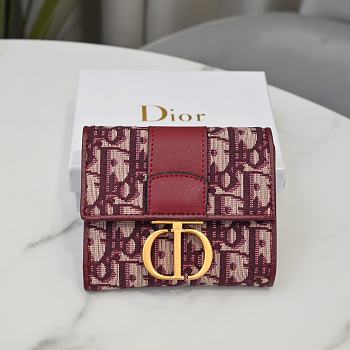 	 Bagsaaa Dior 30 Montaigne 3 Fold Wallet Red - 11*10*2cm