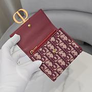 	 Bagsaaa Dior 30 Montaigne 3 Fold Wallet Red - 11*10*2cm - 3