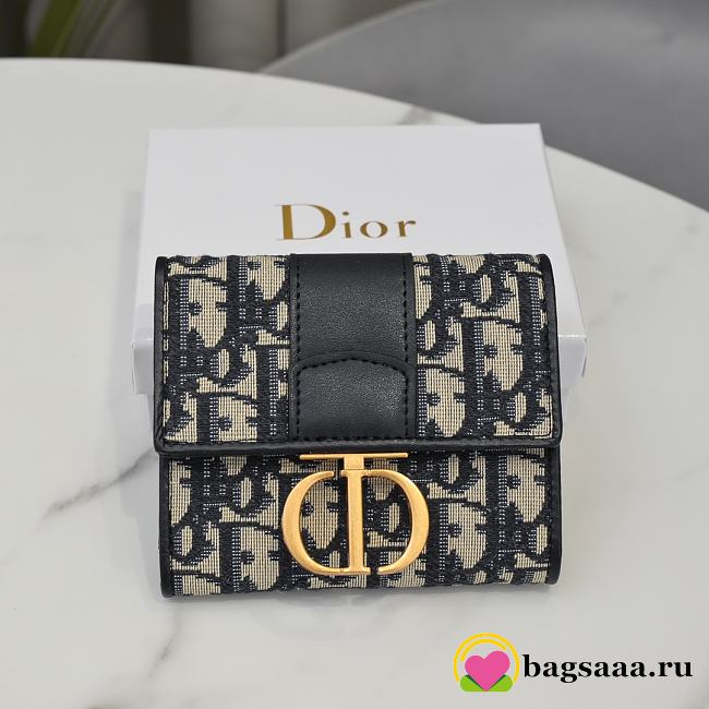 	 Bagsaaa Dior 30 Montaigne 3 Fold Wallet Black - 11*10*2cm - 1