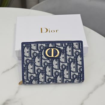	 Bagsaaa Dior Oblique Wallet Blue - 13.5*9.5*3.5