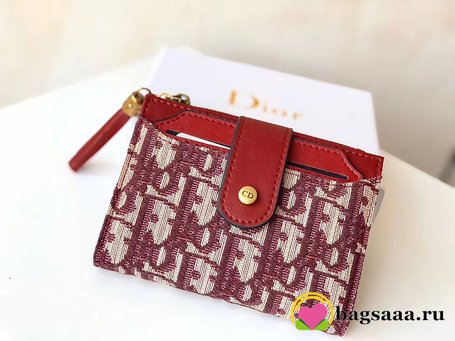 	 Bagsaaa Dior Oblique Wallet Red - 12*9*1.5 - 1