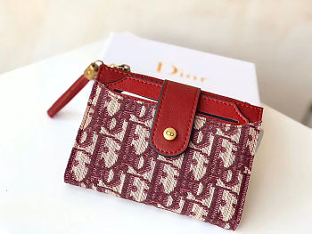 	 Bagsaaa Dior Oblique Wallet Red - 12*9*1.5