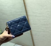 	 Bagsaaa Dior Coin Purse Patent Leather Blue - 11x9cm - 6
