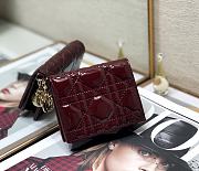 	 Bagsaaa Dior Coin Purse Patent Leather Burgundy - 11x9cm - 1