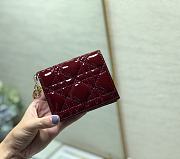 	 Bagsaaa Dior Coin Purse Patent Leather Burgundy - 11x9cm - 6