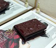 	 Bagsaaa Dior Coin Purse Patent Leather Burgundy - 11x9cm - 4