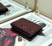 	 Bagsaaa Dior Coin Purse Patent Leather Burgundy - 11x9cm - 3