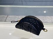 Bagsaaa Dior Caro Half Moon Coin Purse Black - 11.5cmx7cm x5cm  - 4