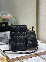 Bagsaaa Dior Caro Multifunctional Pouch Black - 18.5x12x7.5cm - 5