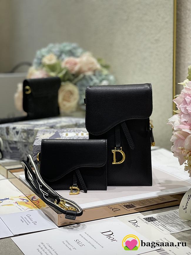 Bagsaaa Dior Saddle  Multifunctional Pouch Black - 18.5x12x7.5cm - 1