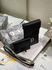 Bagsaaa Dior Saddle  Multifunctional Pouch Black - 18.5x12x7.5cm - 6