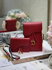 Bagsaaa Dior Saddle Multifunctional Pouch Red - 18.5x12x7.5cm - 1