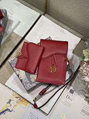 Bagsaaa Dior Saddle Multifunctional Pouch Red - 18.5x12x7.5cm - 4