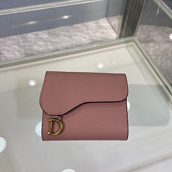 Bagsaaa Dior Saddle Wallet Pink Leather