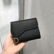 	 Bagsaaa Dior Saddle Wallet Black Leather - 1