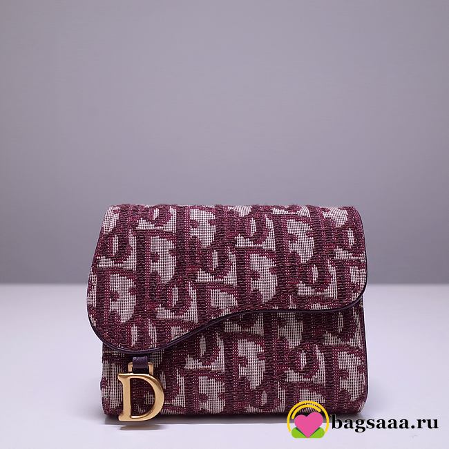 Bagsaaa Dior Saddle Oblique Wallet Red - 1