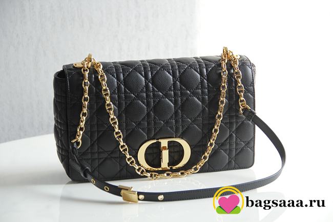 Bagsaaa Dior Meidum Caro Black Supple Cannage Calfskin - 28x17x9cm - 1