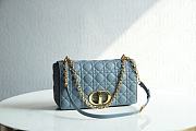 Bagsaaa Dior Meidum Caro Blue Supple Cannage Calfskin - 28x17x9cm - 1