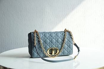 Bagsaaa Dior Meidum Caro Blue Supple Cannage Calfskin - 28x17x9cm