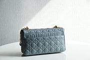 Bagsaaa Dior Meidum Caro Blue Supple Cannage Calfskin - 28x17x9cm - 4