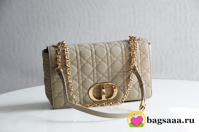 Bagsaaa Dior Meidum Caro Beige Supple Cannage Calfskin - 28x17x9cm - 1