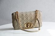 Bagsaaa Dior Meidum Caro Beige Supple Cannage Calfskin - 28x17x9cm - 1