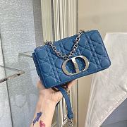 Bagsaaa Dior Small Caro Blue Supple Cannage Calfskin - 20 x 12 x 7 cm - 1