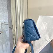 Bagsaaa Dior Small Caro Blue Supple Cannage Calfskin - 20 x 12 x 7 cm - 2