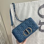 Bagsaaa Dior Small Caro Blue Supple Cannage Calfskin - 20 x 12 x 7 cm - 3