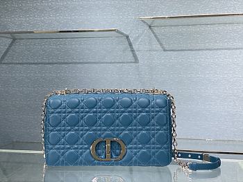 	 Bagsaaa Dior Meidum Caro Blue Silver Hardware - 28x17x9cm