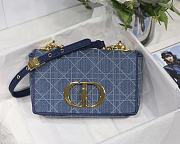 	 Bagsaaa Dior Small Caro Green Denim Cannage - 20 x 12 x 7 cm - 1