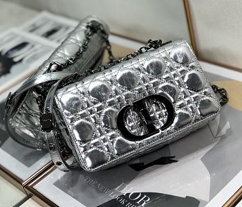 Bagsaaa Dior Small Caro Silver Cannage - 20 x 12 x 7 cm