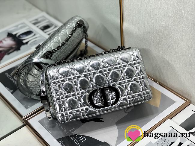 	 Bagsaaa Dior Medium Caro Silver Cannage - 25.5 x 15.5 x 8 cm - 1
