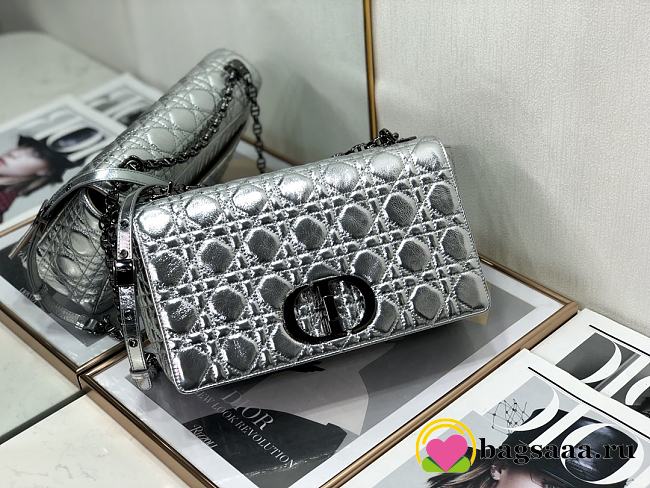 Bagsaaa Dior Large Caro Silver Cannage - 28x17x9cm - 1