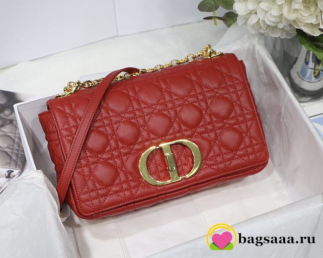 	 Bagsaaa Dior Medium Caro Red - 25.5 x 15.5 x 8 cm - 1