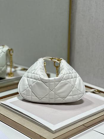 Bagsaaa Dior Caro Nomad Bag White Gold - 25x16x2.5cm