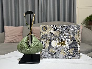 Bagsaaa Dior Caro Nomad Bag Green - 25x16x2.5cm
