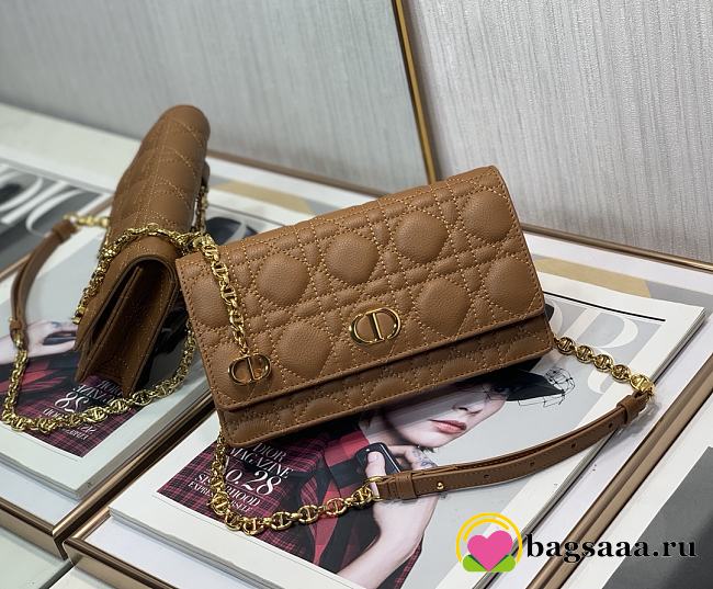 Bagsaaa Dior Chain Bag Brown - 20 x 11.5 x 3.5 cm - 1