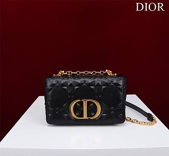 Bagsaaa Dior Caro Small Shoulder Bag Black With Gold Hardware - 20×12×7cm