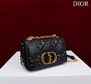 Bagsaaa Dior Caro Small Shoulder Bag Black With Gold Hardware - 20×12×7cm - 4