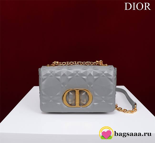 	 Bagsaaa Dior Caro Small Shoulder Bag Grey - 20×12×7cm - 1