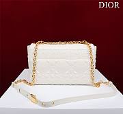 	 Bagsaaa Dior Caro Medium Shoulder Bag White With Gold Hardware - 25×15×8cm - 2