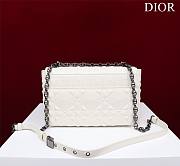 	 Bagsaaa Dior Caro Medium Shoulder Bag White With Black Hardware - 25×15×8cm - 6