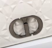	 Bagsaaa Dior Caro Medium Shoulder Bag White With Black Hardware - 25×15×8cm - 5